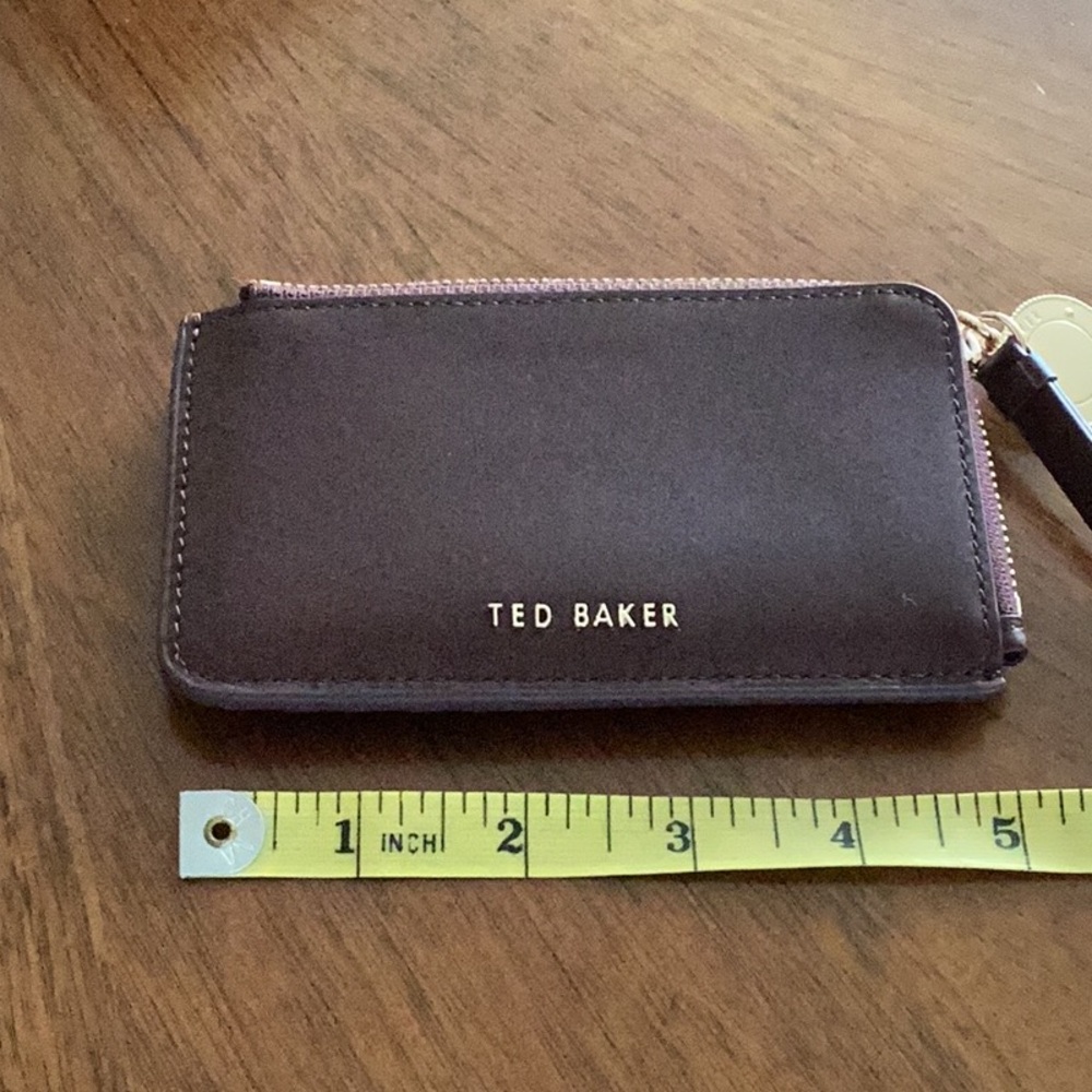 Ted Baker Dark Brown Leather Zip Card Holder